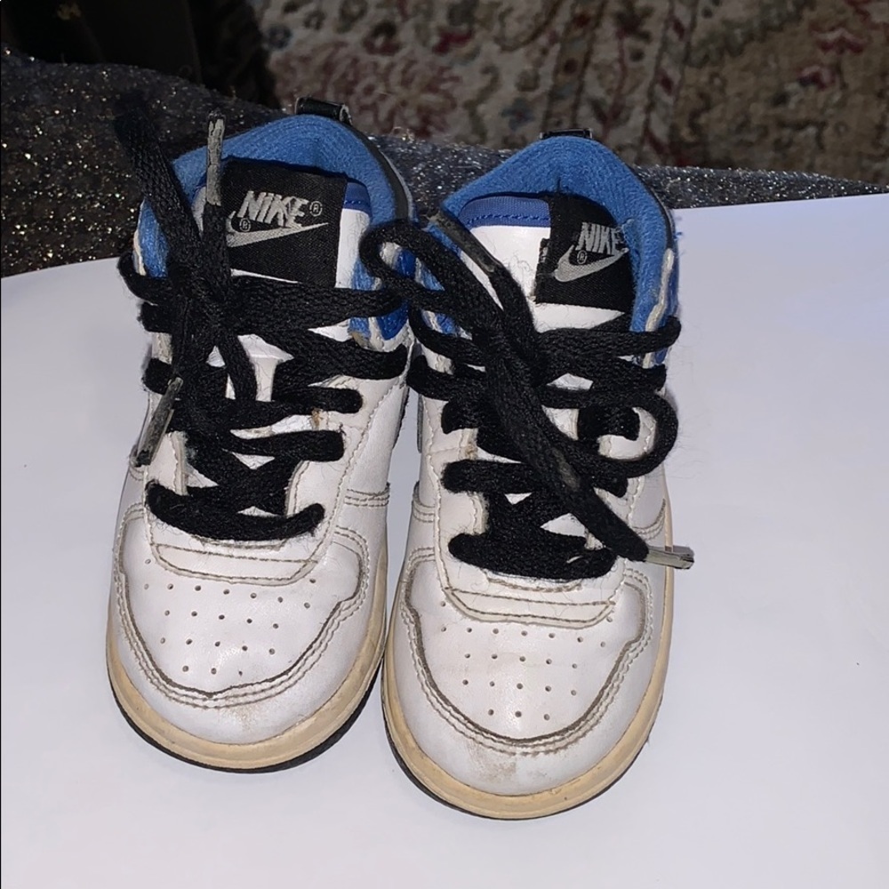 Size 5c toddler high top Nike Sneakers Blu/Wht/blk